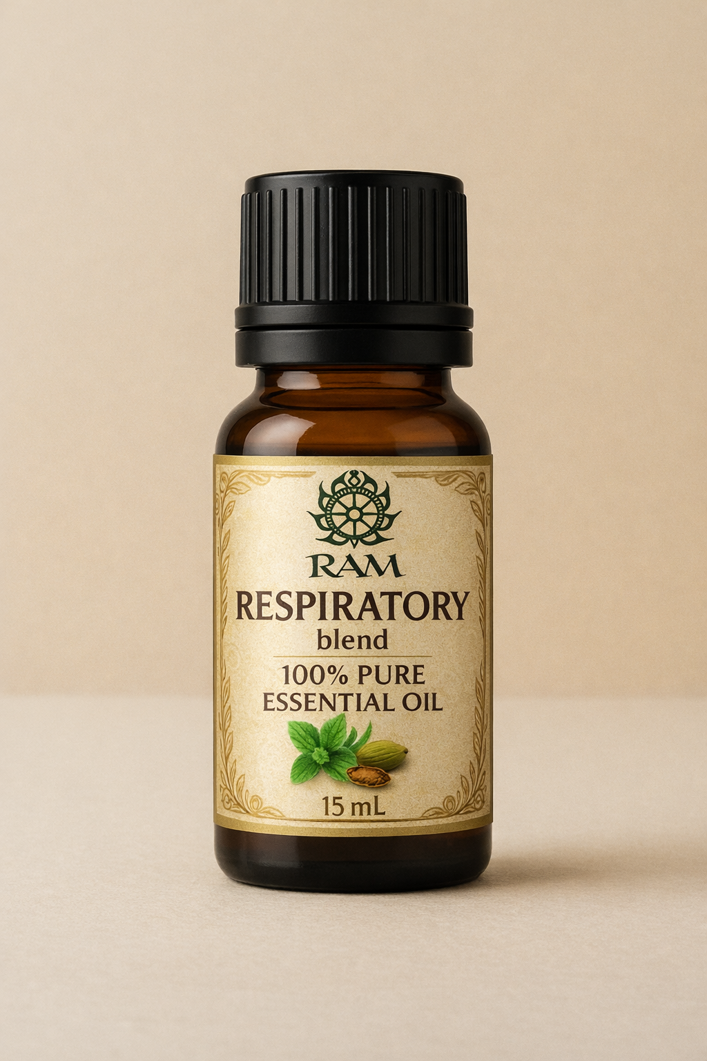 Ram Natural (2) Respiratory Essential Oil Blend – 100% Pure Aromatherapy Oil (15ml) - Image 1