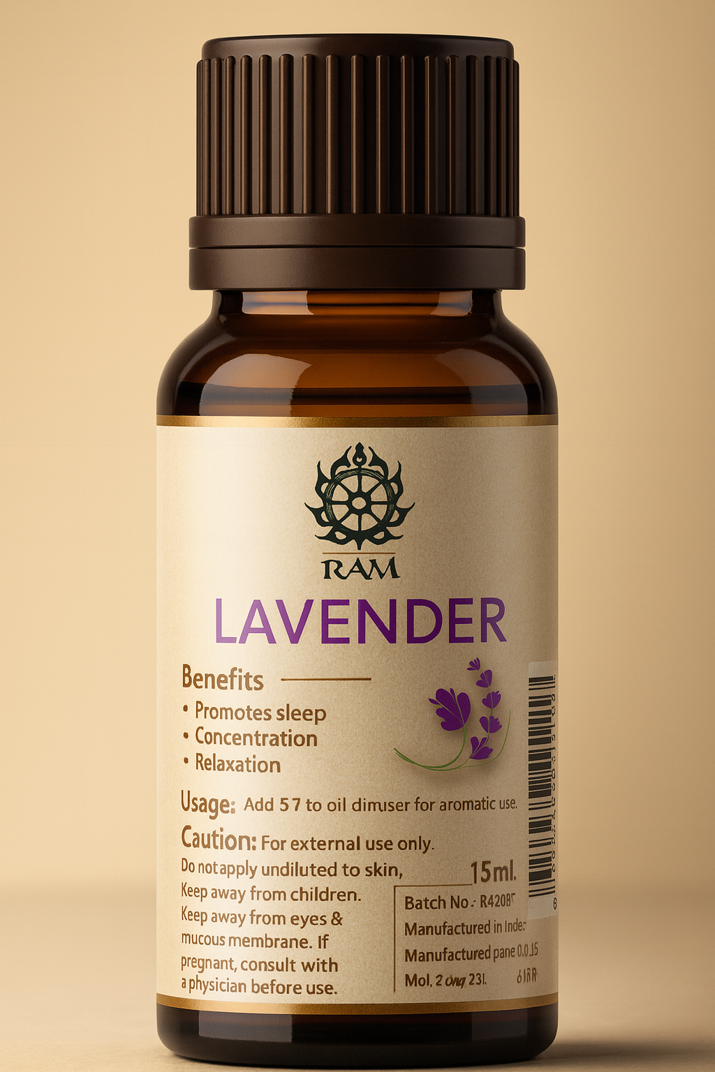 ramnaturals (20) Lavender Essential Oil – 100% Pure & Natural (15 mL) - Image 1